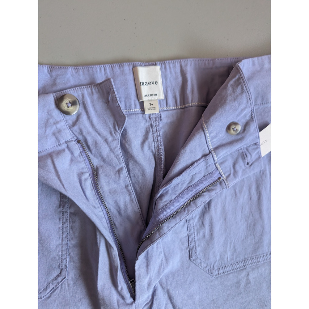NWT Anthropologie Maeve The Colette Cropped Wide-Leg Pants Sz 34 LAVENDER 7F471 - Picture 9 of 12